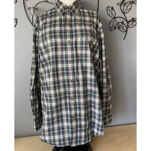 Chaps Men’s Button Down Shirt Size Medium Plaid Long Sleeve Western Country‎